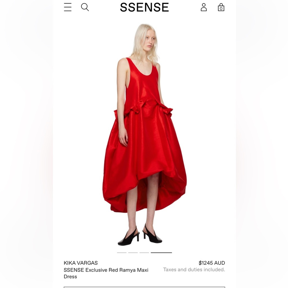 Rare Moschino 2008 Runway Silk Red Maxi Dress Puffball Bubble Hem Womens Size 8 - Picture 16 of 17
